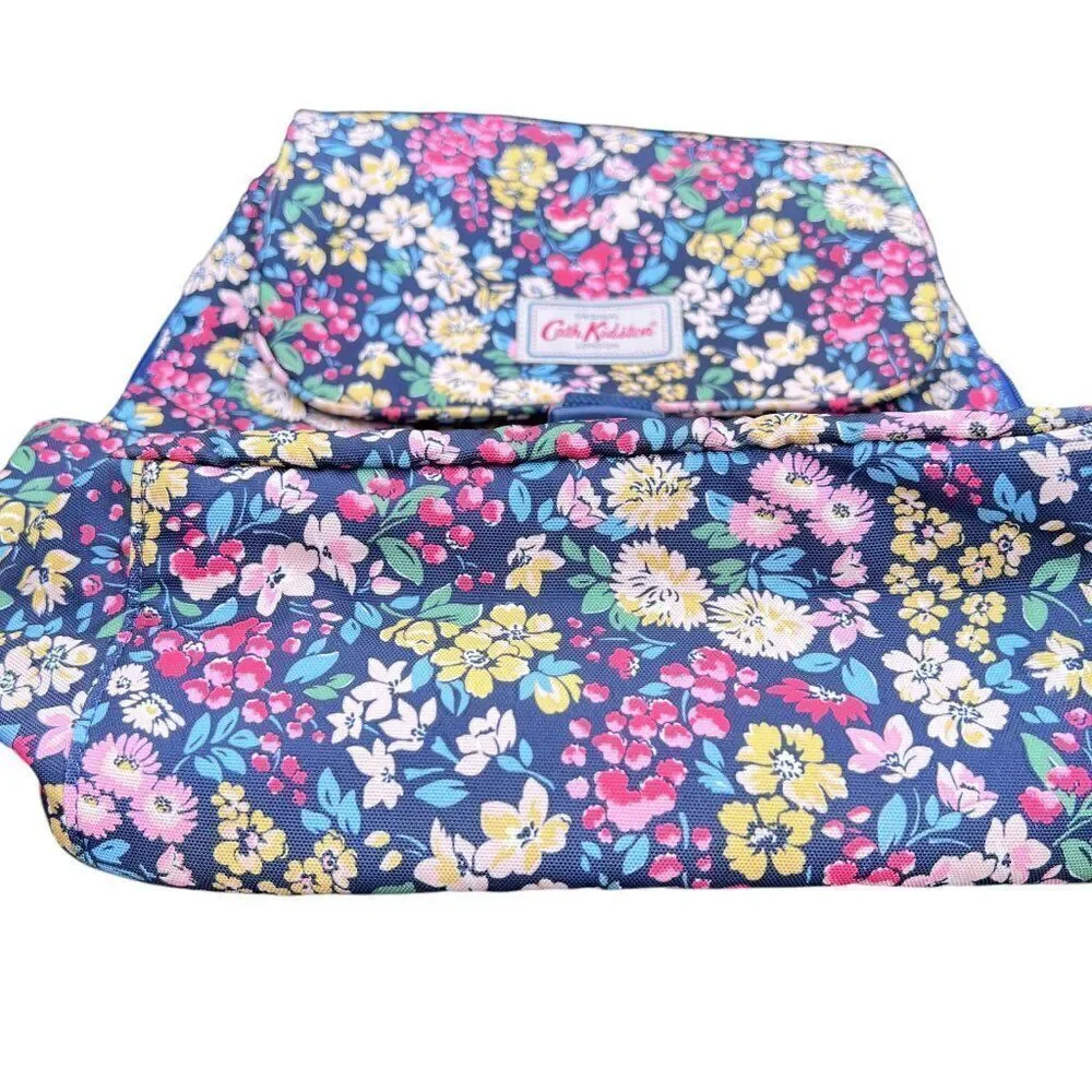 Cath Kidston Navy Blue Floral Buckle Travel School Backpack